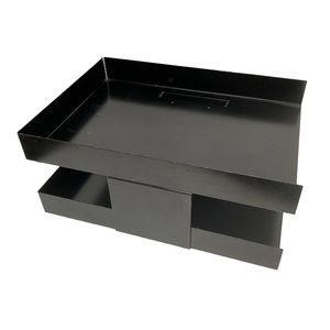 Black Modern Steel Office Desk In Out Box Letter Tray Vintage 70s 80s 2 tier